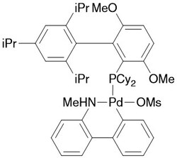 Strem, An Ascensus Company CAS# 1599466-83-7. Methanesulfonato(2-dicyclohexylphosphino-3,6-dimethoxy-2',4',6'-tri-i-propyl-1,1'-biphenyl)(2'-methylamino-1,1'-biphenyl-2-yl)palladium(II),