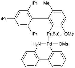 Strem, An Ascensus Company CAS# 2009020-38-4. 10g. Methanesulfonato(2-(di-t-butylphosphino)-3-methoxy-6-methyl-2',4',6'-tri-i-propyl-1,1'-biphenyl)(2'-amino-1,1'-biphenyl-2-yl)palladium(II),