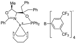 Strem, An Ascensus Company CAS 405235-55-4. 500mg. ((4S5S)-(-)-O-[1-Benzyl-1-(5-methyl-2-phenyl-45-dihydrooxazol-4-yl)-2-phenylethyl]-diphenylphosphinite)(15-COD)iridium(I) tetrakis(35-bis(trifluoromethyl)phenylborate min. 97% (SS)-[COD]Ir[Ph2PThrePHOX]. MFCD06658140