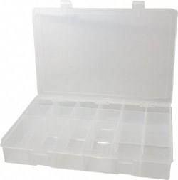 MSC Durham LP18-CLEAR 18 Compartment Clear Small Parts Compartment Box