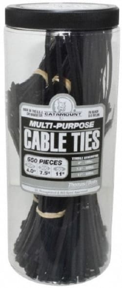 MSC Thomas & Betts 90650-IUV 4 to 11 Inch Range, Black Cable Ties 3 Inch