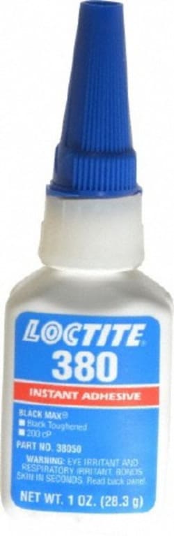 MSC Loctite 135423 1 oz Bottle Black Instant Adhesive Series 380, 90 sec