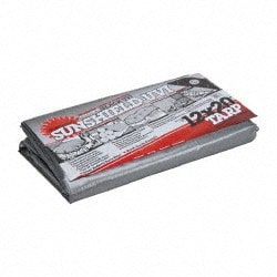 Value Collection KSMSCSB1220 Black & Silver Heavy Duty 12' x 20' Polyethylene Tarp/Dust Cover 11-12 mil, with Grommets
