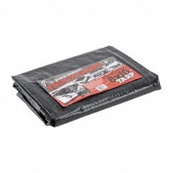 Value Collection KSMSCXHDBB0810 Black Heavy Duty 8' x 10' Polyethylene Tarp/Dust Cover 11-12 mil, with Grommets
