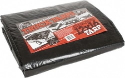 Value Collection KSMSCXHDBB1216 Black Heavy Duty 12' x 16' Polyethylene Tarp/Dust Cover 11-12 mil, with Grommets