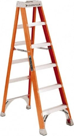 MSC 3 Steps, 4' High, Type IA Rating, Fiberglass Step Ladder, Quantity: