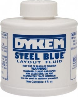 MSC Dykem 80300 Blue Layout Fluid 4 Ounce Brush Top Can, Quantity: Each
