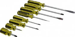 MSC Stanley 66-158-A 8 Piece Slotted, Phillips & Stubby Screwdriver Set Bit Sizes: Philips #1 to #3, Tip Thickness: 1/4, 5/16 & 3/8