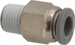 MSC Norgren C24250418 1/4" Tube OD, 1/8 NPTF Brass Push-to-Connect Tube