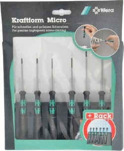 MSC Wera 05118150001 6 Piece Phillips & Slotted Screwdriver Set Round Shank,