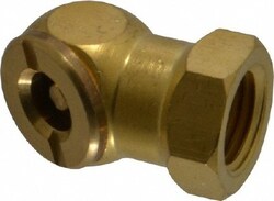 MSC Acme CH10 Closed Check Brass Air Chuck Ball Foot Chuck, 1/4 FPT, Quantity: