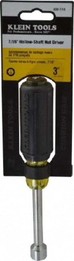 MSC Klein Tools 630-7/16 7/16" Hollow Shaft Nutdriver Cushion Grip Handle,