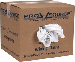 MSC PRO-SOURCE PS-N020-WPK-50 Virgin Cotton Rags White, T-Shirt, Lint Free,