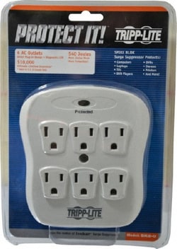 MSC Tripp-Lite SK6-0/SPIKEBLOK 6 Outlets, 120 Volts, 15 Amps, Power Outlet Strip Direct Plug-in Mount, 5-15P NEMA Configuration, 4.8