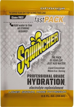 MSC Sqwincher 159015304 Pack of (50), 0.6 oz Orange Activity Drinks Liquid Concentrate, Yields 6 oz