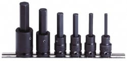 MSC Proto J74252 6 Piece 1/2" Drive Metric Impact Hex Bit Socket Set 6