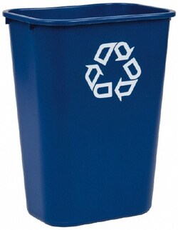 MSC Rubbermaid FG295773BLUE 41 Qt Rectangle Blue Recycling Container Polyethylene,
