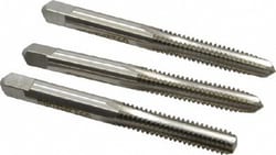 MSC Hertel K008921AS 1/4-20 UNC, 4 Flute, Bottoming, Plug & Taper, Bright Finish, High Speed Steel Tap Set 2-1/2