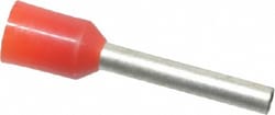 MSC&nbsp;ACI 107663 16 AWG, Partially Insulated, Crimp Electrical Wire Ferrule 12mm Long x 2mm Diameter Pin, 18.4mm Overall Length