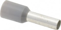 MSC ACI 107668 12 AWG, Partially Insulated, Crimp Electrical Wire Ferrule 10mm Long x 3.2mm Diameter Pin, 17-1/2mm Overall Length