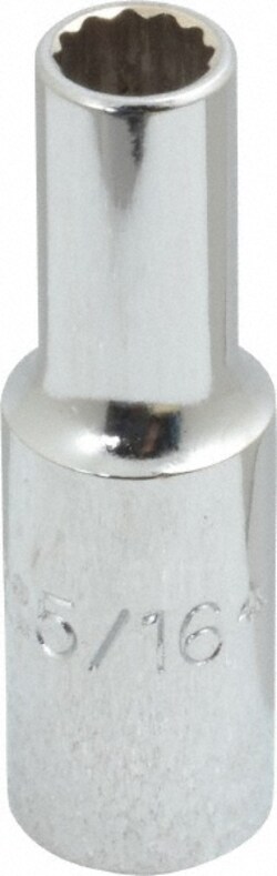 MSC Proto J5010 5/16", 3/8" Drive, Deep Hand Socket 12 Points, 2-1/8" Overall