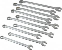 MSC&nbsp;Proto J1200K-MASD 10 Pc, 10 - 19mm, 12-Point Metric Combination Wrench Set Satin Chrome Finish, 15° Head