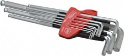 MSC Wiha 66990 9 Piece L-Key Ball End Hex Key Set Hex Range 1.5 to 10mm,