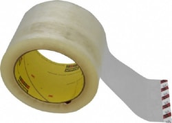 MSC 3M 7000001198 3" x 55 Yd Clear Rubber Adhesive Sealing Tape Polypropylene
