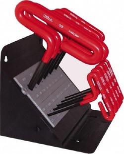 MSC Eklind 50160 10 Piece T-Handle Hex Key Set Hex Range 3/32 to 3/8