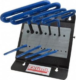 MSC Eklind 56168 8 Piece T-Handle Hex Key Set Hex Range 2 to 10mm, Alloy
