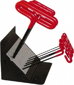 MSC Eklind 50190 10 Piece T-Handle Hex Key Set Hex Range 3/32 to 3/8",