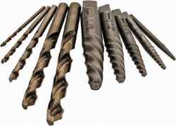 MSC Irwin Hanson 11117 10 Piece Spiral Flute Screw Extractor & Drill Set