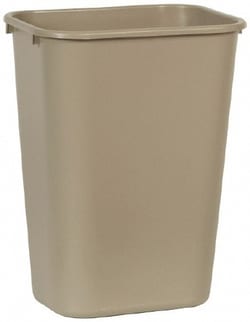 MSC Rubbermaid FG295700BEIG 41 Qt Rectangle Beige Trash Can Polyethylene,