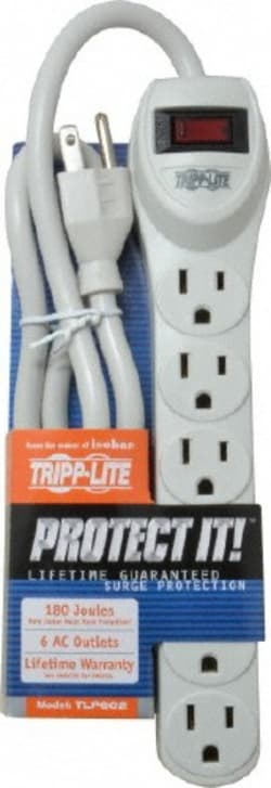 MSC Tripp-Lite TLP602 6 Outlets, 120 Volts, 15 Amps, 2' Cord, Power Outlet