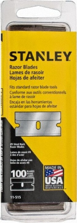 MSC Stanley 11-515 Steel Single Edge Blade 0.009" Blade Thickness, 1-1/2"