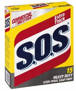 MSC SOS CLO88320CT 12 Qty 15 Piece Steel Wool Scouring Soap Pad Heavy-Duty,