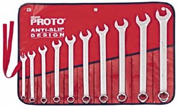 MSC Proto J1200GHASD 10 Pc, 7/16 - 1", 6-Point Combination Wrench Set Satin