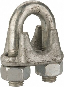 MSC Value Collection 18550 7/8" Wire Rope U-Bolt Clip Forged Steel, Galvanized,