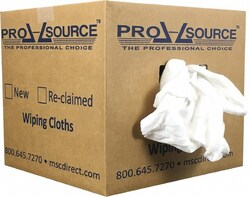 MSC PRO-SOURCE PS-N020-W14-10 Wide Virgin Cotton Rags White, Fleece and