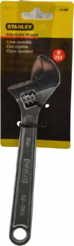 MSC Stanley 87-369 1" Jaw Capacity, 8" Standard Adjustable Wrench Chrome