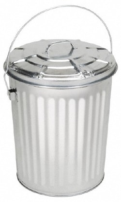 MSC PRO-SOURCE 6110 Galvanized Metal Pail with Lid Galvanized Metal, 15-5/16"