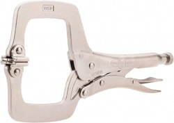 MSC Irwin 20 11" Overall Length C-Clamp Locking Pliers 2-5/8" Jaw Depth,