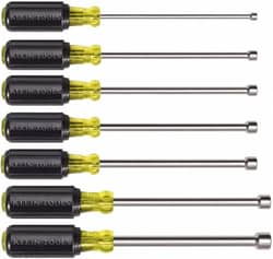MSC Klein Tools 647M 7 Piece 3/16 to 1/2" Magnetic Tip Nutdriver Set Hollow