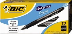 MSC Bic BICRLC11BK Pack of (12), Conical Roller Ball Pens Black, Quantity: