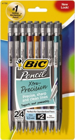 MSC&nbsp;Bic BICMPLMFP241 Pack of (24), 0.5mm Lead Mechanical Pencils Black