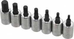 MSC Proto J4990-7ST 7 Piece 3/8" Drive Inch Hex Bit Socket Set 1/8 to 3/8"