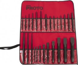 MSC Proto J46S2 26 Piece Punch & Chisel Set 1/4 to 1-3/16" Chisel, 3/32