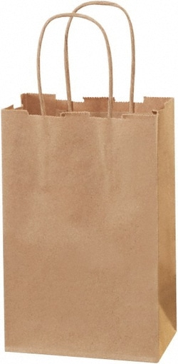 MSC&nbsp;BGS101K Pack of (250) Kraft Grocery Bags 5-1/4 x 3-1/4 x 8-3/8, Kraft