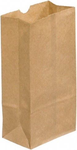 MSC BGG112K Pack of (500), Kraft Grocery Bags 3 x 1-7/8 x 5-7/8, Kraft