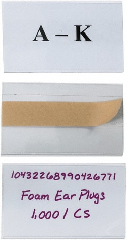 MSC 3X5 OPEN EDGE 50/PK PLASTIC LABEL HOLDER, Quantity: Pack of 50